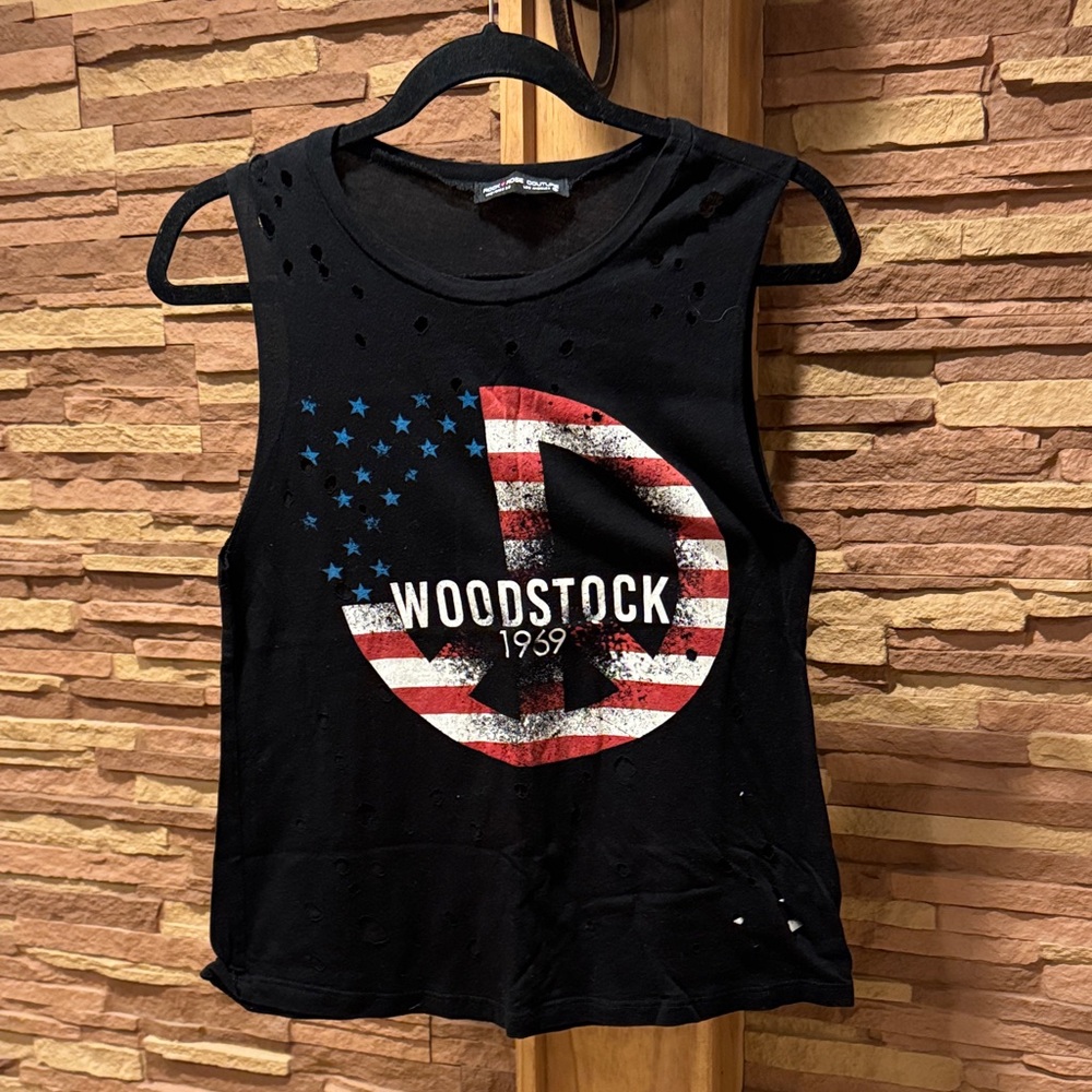 Rock Rose Couture Black Woodstock 1959 Sleeveless Top